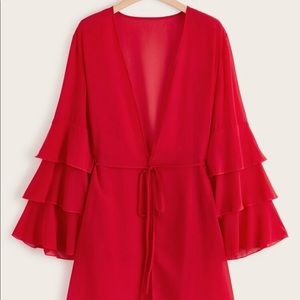 Plus Layer Long Sleeve Layer Tieres Kimono